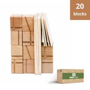 Just Blocks-Smart Lines 聰明線條幾何溝槽積木組 (20 pcs)